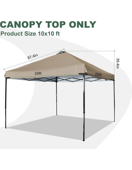 Cubierta de Reemplazo Canopy JANCANOPY 10x10 Caqui con Ventilación