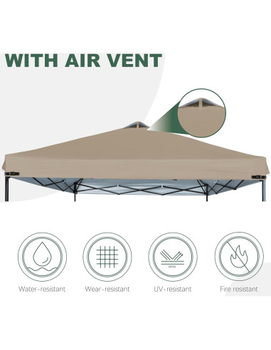 Cubierta de Reemplazo Canopy JANCANOPY 10x10 Caqui con Ventilación