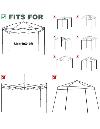 Cubierta de Reemplazo Canopy JANCANOPY 10x10 Caqui con Ventilación