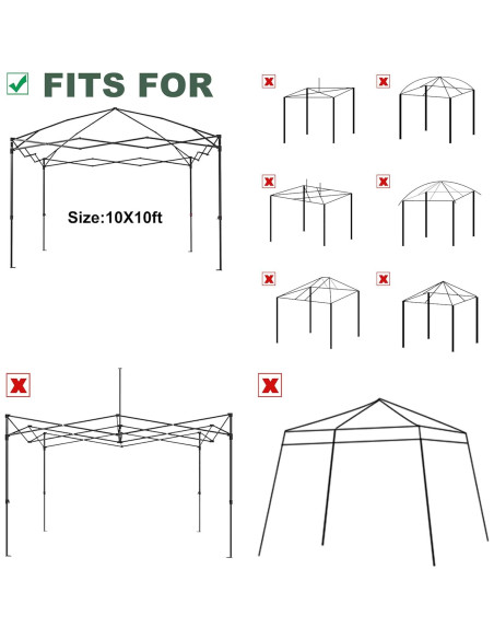 Cubierta de Reemplazo Canopy JANCANOPY 10x10 Caqui con Ventilación