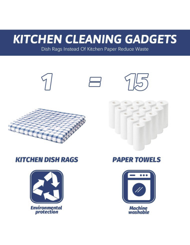 Trapos de Cocina Nialnant 8 Pcs 100% Algodón 28x28 cm