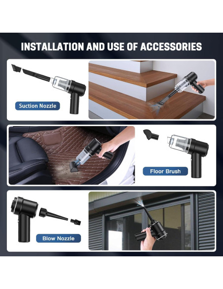 Aspiradora de Mano Inalámbrica LSLCQW 120W 4500Pa 5 Accesorios