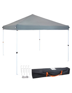 Carpa Plegable Sunnydaze 3.66x3.66m Gris con Bolsa de Transporte