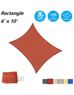 Toldo Sombra Rectangular AsterOutdoor 1.83m x 3.05m Bloqueo UV 2