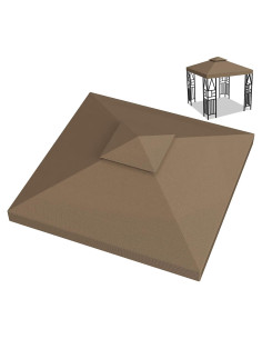 Toldo de Reemplazo para Gazebo Ganggend 10x10 pies Marrón