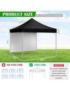 Cubierta de Toldo Impermeable Yoojahow 10x10m con Pared Lateral 2