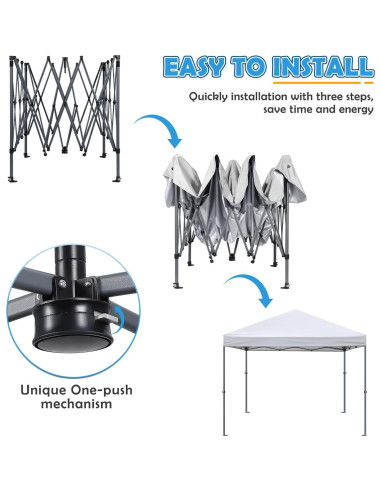Carpa de Canopy Toyvian 3x3m con Bolsa de Transporte y Ruedas