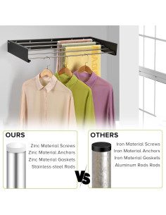 Soporte de Secado de Ropa Plegable JolyBay 80 cm Acero Inoxidable 2