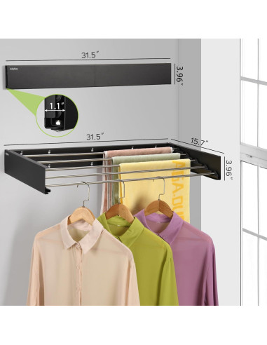 Soporte de Secado de Ropa Plegable JolyBay 80 cm Acero Inoxidable