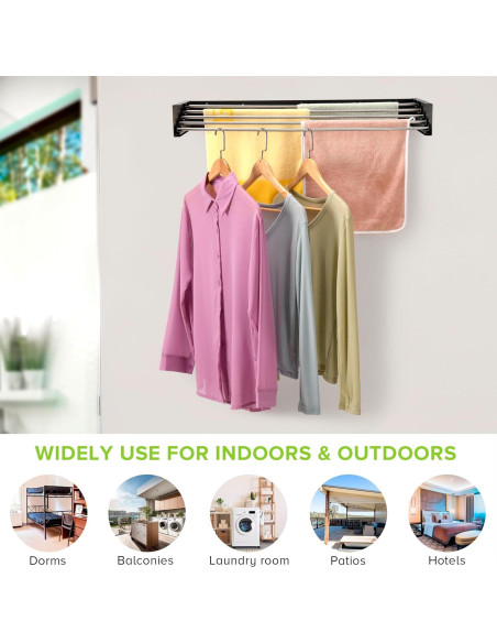 Soporte de Secado de Ropa Plegable JolyBay 80 cm Acero Inoxidable