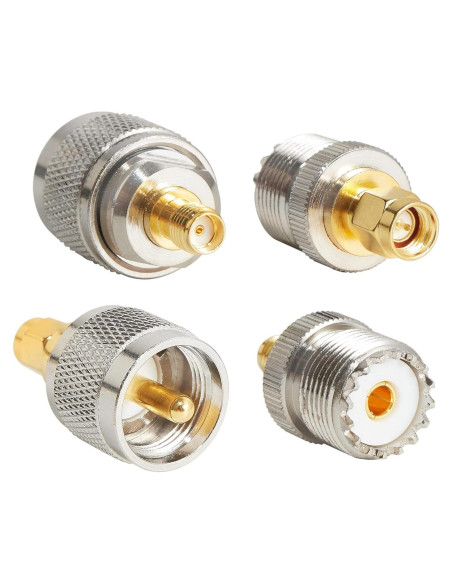 Adaptadores Coaxiales Anina 4pc SMA a PL259 UHF 50 Ohm