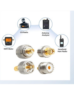 Adaptadores Coaxiales Anina 4pc SMA a PL259 UHF 50 Ohm 2