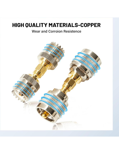 Adaptadores Coaxiales Anina 4pc SMA a PL259 UHF 50 Ohm