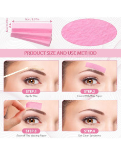 Cintas de Cera para Depilación Maitys 400 Piezas Rosa 1x5 cm 2