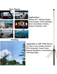Antena Doble Banda VHF UHF Qifan 2m 70cm 100W 144MHz 433MHz 2