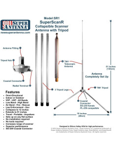 Trípode colapsable Super Antenna SR1 para antena SDR y escáner 2