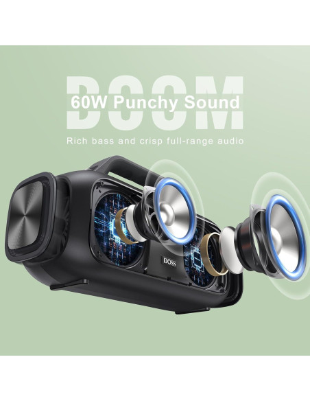 Altavoz Bluetooth DOSS Extreme Boom 60W Impermeable IPX6