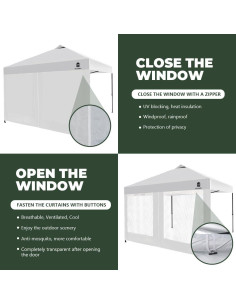 Pared Lateral de Malla MordenApe para Carpa 10x10 Blanca 2