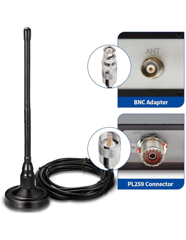 Antena de Radio CB Bingfu 27MHz Base Magnética 3m RG58