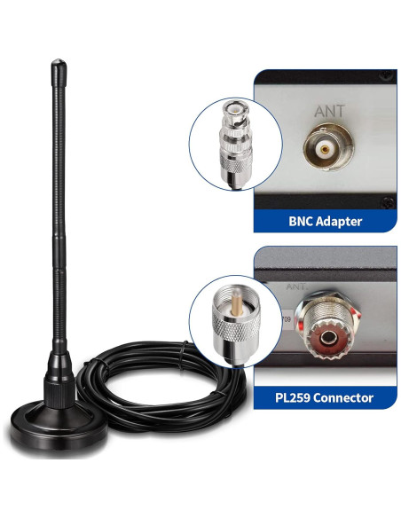 Antena de Radio CB Bingfu 27MHz Base Magnética 3m RG58