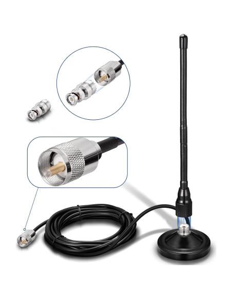 Antena de Radio CB Bingfu 27MHz Base Magnética 3m RG58