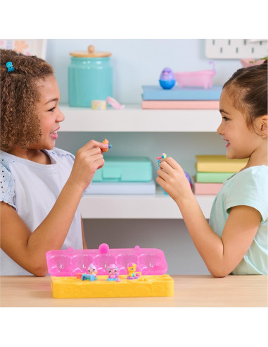 Hatchimals Alive Spin Master Cartón Rosa y Amarillo con 6 Figuras