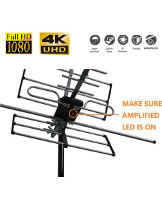 Antena HDTV Exterior McDuory DA-210 Amplificada 193 km 2