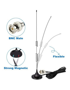 Antena de Radioaficionado Bingfu BNC Magnética 45cm 3m RG58 2