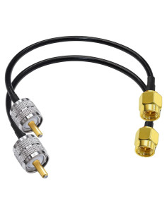 Cable coaxial RG58 30cm SMA macho a UHF macho Tuolnk - 2 piezas