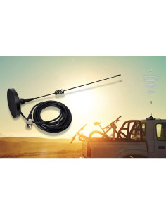 Antena Móvil Doble Banda UAYESOK 2m/70cm VHF/UHF con Base Magnética 2