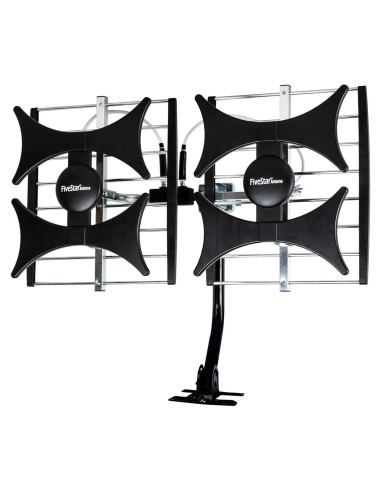 Antena Amplificada HDTV Multidireccional Five Star - 321.87 km, UHF/VHF, Interior/Exterior