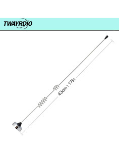 Antena NMO Dual Banda VHF UHF 43cm TWAYRDIO con Soporte y Cable 2