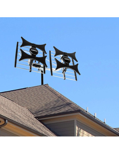 Antena Amplificada HDTV Multidireccional Five Star - 321.87 km, UHF/VHF, Interior/Exterior