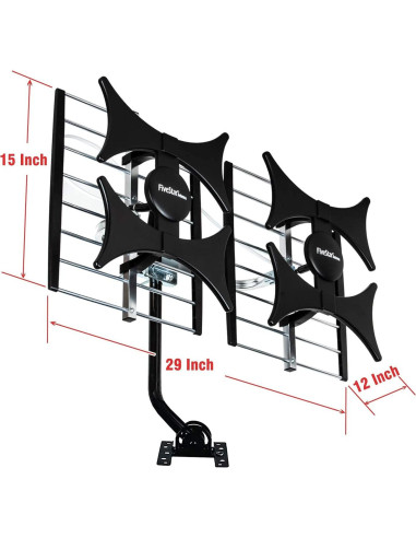 Antena Amplificada HDTV Multidireccional Five Star - 321.87 km, UHF/VHF, Interior/Exterior