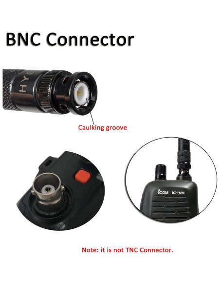 Antena Portátil UHF HYS BNC 462-467Mhz 38.86cm para Radio