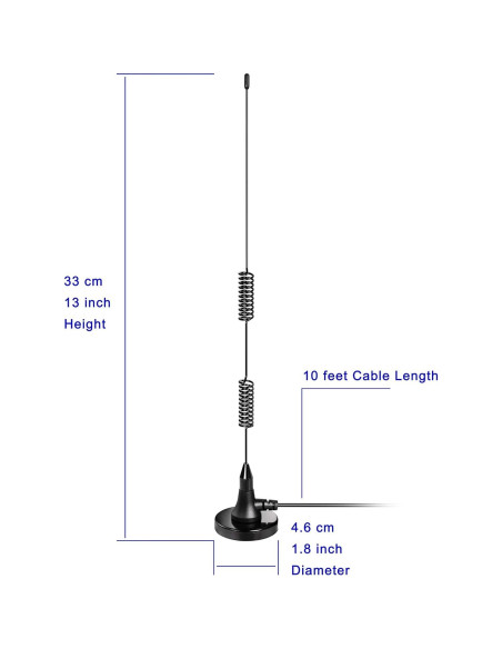 Antena de Banda Dual VHF UHF Bingfu SMA Macho 3m