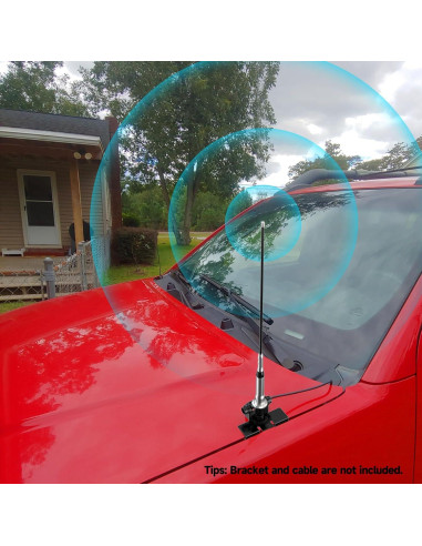 Antena de Fibra de Vidrio Bingfu 42.93 cm VHF UHF 136-470 MHz