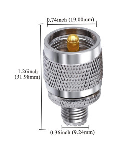 Conector Coaxial Mini UHF Hembra a PL259 Macho TUOLNK - 2 Piezas 2