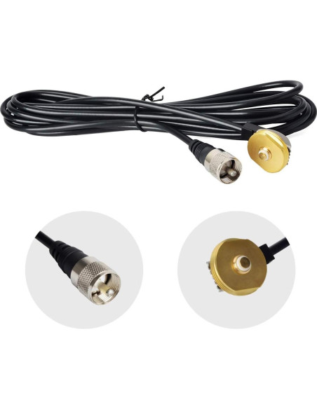 Antena VHF HYS 45.7 cm NMO con Cable RG58 4 m y Soporte L