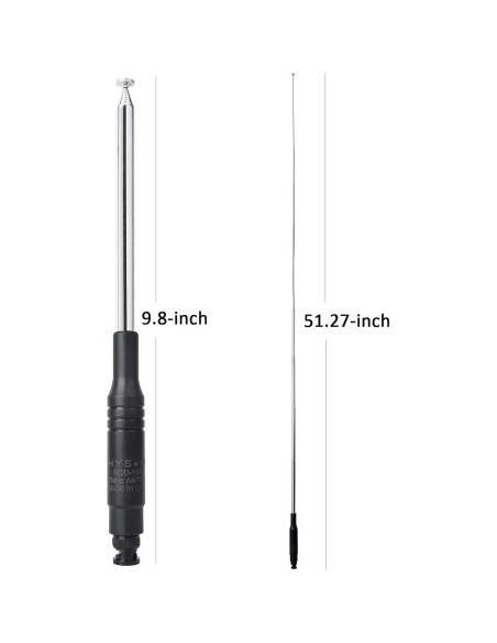 Antena Telescópica HYS 27Mhz BNC 25-132cm para Radio CB