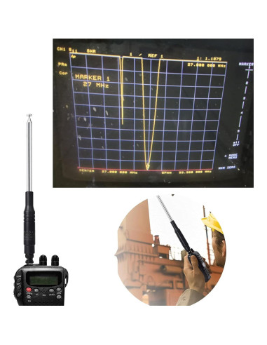 Antena Telescópica HYS 27Mhz BNC 25-132cm para Radio CB