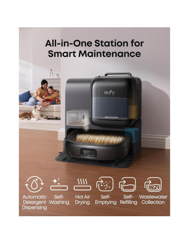 Aspiradora Robot eufy E28 HydroJet 2 en 1 con Limpiador Profundo