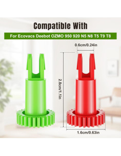 Engranajes de Motor del Cepillo Lateral ECOVACS DEEBOT Rojo y Verde 2