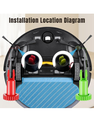 Engranajes de Motor del Cepillo Lateral ECOVACS DEEBOT Rojo y Verde