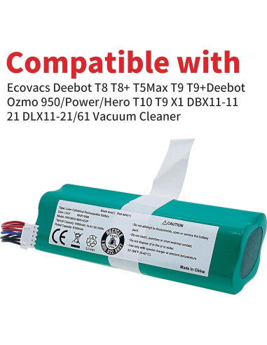 Batería Li-ion 14.4V 6400mAh para Ecovacs Deebot T8 T9