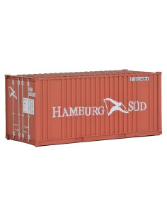 Contenedor Corrugado 20' HO Walthers Hamburg Sud Detalle