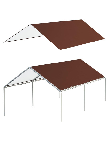 Cubierta de Reemplazo Toldo DWALE 10x6m Impermeable UV Marrón