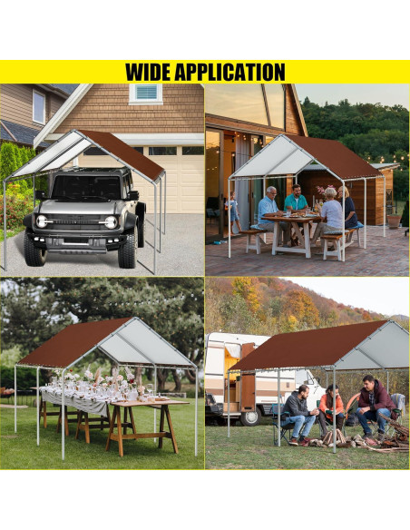 Cubierta de Reemplazo Toldo DWALE 10x6m Impermeable UV Marrón
