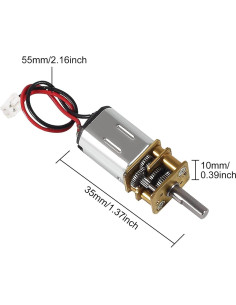 Motor de Engranaje N20 Mini DC 3V-6V 10pcs con Terminal 2