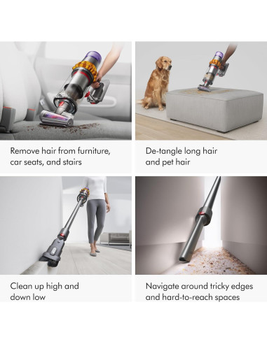 Aspiradora Inalámbrica Dyson V15 Detect 350W 60min Amarillo/Níquel